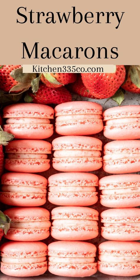 Strawberry Macarons Recipe, French Macarons Flavors, Macaroon Filling, Macaroons Flavors, Strawberry Macarons, French Macaroon Recipes, French Macarons Recipe, American Buttercream, Macaron Filling