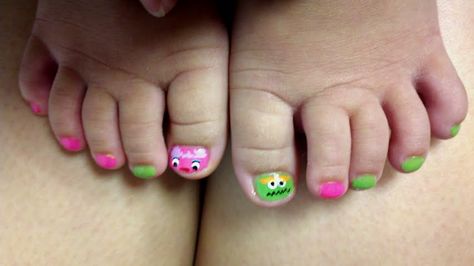 Abbey Cadabby & Oscar the Grouch Toenails Painted, Baby Nail Art, Purple Pedicure, French Pedicure Designs, Wedding Pedicure, Pedicure Designs Summer, Ideas Pedicure, Pink Pedicure, Spring Pedicure