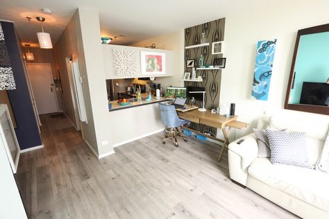 Medical residency student apartment for rent in chicago furnished near hospitals Southloop 773 904-0017 $1600 Avaiable May 1st 2021 1 beroom 1 bath Top floor unit, Rare find Printer s Row Apartment with *Smart Home lighting , partial furnished one-bedroom, full bath, lots of storage, in unit washer-dryer. Bath with in wall towel heater, and hotel style in wall dryer, in wall ironing board, ample work from home area with long two-seater desk. New trendy gray flooring throughout. Penthouse floor Medical Residency, Smart Home Lighting, Gray Flooring, Residency Medical, Bath Top, Wall Ironing Board, Towel Heater, Student Apartment, Top Floor