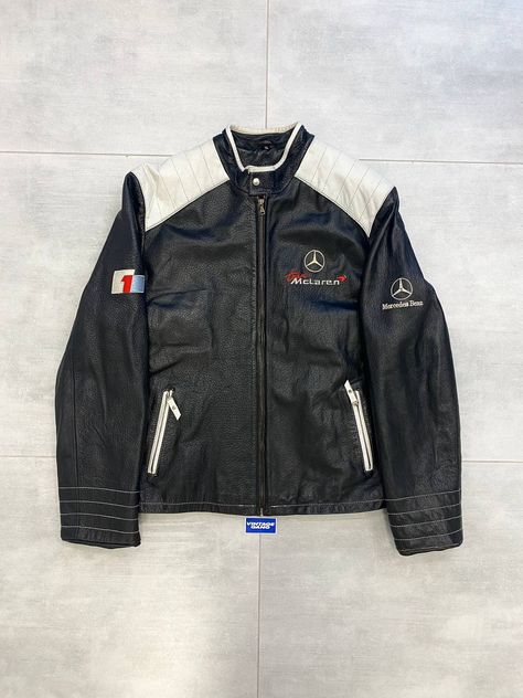 Vintage Mclaren, Racing Jacket Outfit, Malcolm Mclaren, Vintage Racing Jacket, Leather Jacket Vintage, Simple Style Outfits, Streetwear Jackets, Men Stylish Dress, Racing Jacket