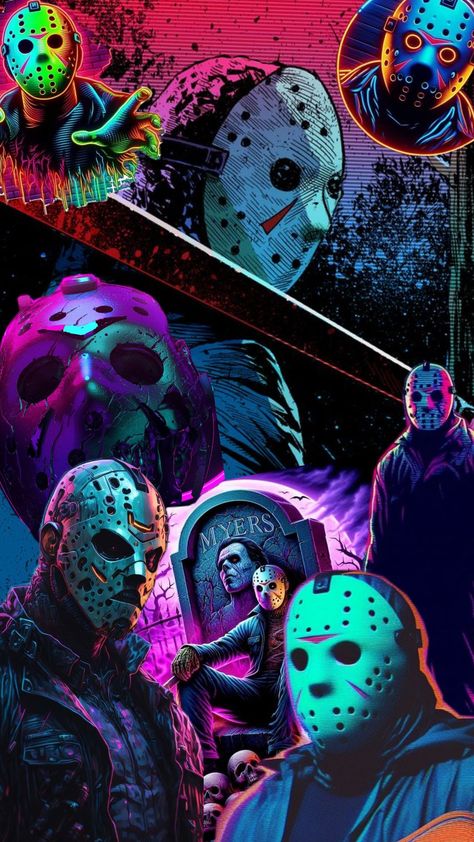 #fridaythe13th #jasonvoorhees #lockscreen #phonewallpaper #wallpaper Friday The 13 Wallpaper, Horror Movie Lockscreen Wallpaper, Funny Horror Wallpaper, Jason Voorhees Wallpaper Aesthetic, Horror Lockscreen Wallpaper, Horror Movie Friends Wallpaper, Horror Wallpaper Iphone, Horror Movie Killers Together Wallpaper, Friday The 13th Wallpaper