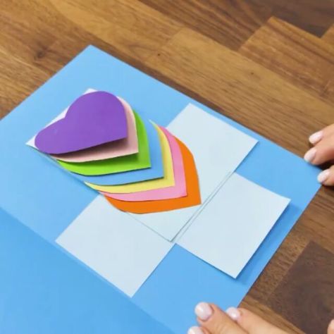 Easy Art and Craft Ideas on Instagram: “Paper craft for your beloved one 😊 . . .. . . . . . . 📹 @5.min.crafts . . . . . . . . . . . . . . . . #lovecraft #paperlovecraft…” Crafts Mothers Day, Valentine Art Projects, Easter Wood Crafts, Diy Valentines Cards, Art Projects For Teens, Art Projects For Adults, Valentine's Day Crafts For Kids, 5 Min Crafts, Art And Craft Videos