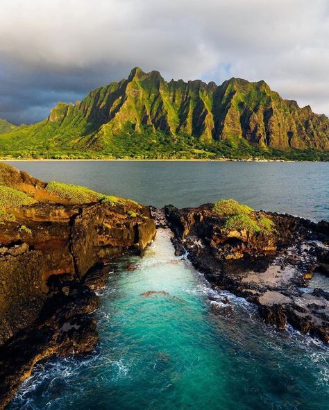 Hawaii Mountains, Kualoa Ranch, Hawaii Pictures, Hawaii Photography, Hawaii Luau, Hawaii Life, Beach Rocks, Iphone Backgrounds, Travel Spots