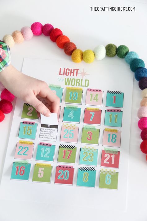 Light The World Advent Calendar, Light The World 2023, Light The World Printable, Advent Numbers Printable Free, Lds Advent Calendar, Advent Calendar School, Lds Light The World, Sunday School Advent, Lds Christmas