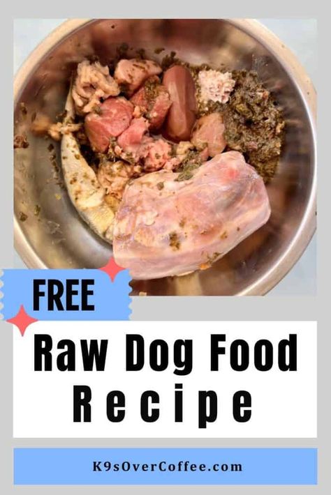 Homemade raw dog food in a stainless steel dog bowl. Homemade Raw Dog Food, Diet For Dogs, Homemade Dog Cookies, Dog Food Recipe, Raw Dog Food Diet, Raw Dog Food, Diy Dog Food, Make Dog Food, Australia Food