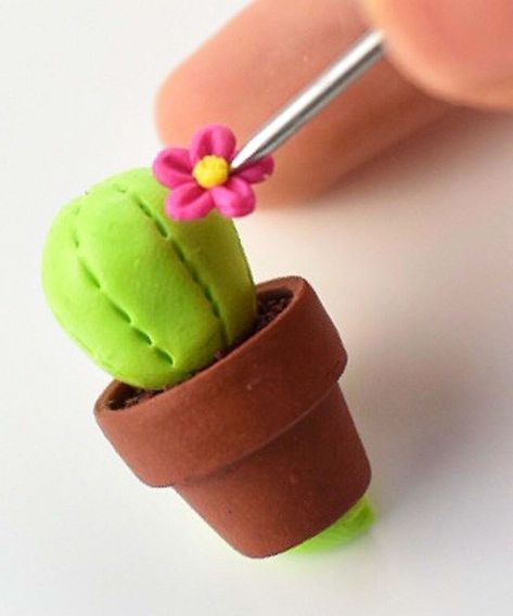 Cactus Terrarium, Flower Clay, Clay Crafts For Kids, Clay Birds, Clay Keychain, Clay Magnets, Clay Crafts Air Dry, Polymer Crafts, Cute Clay