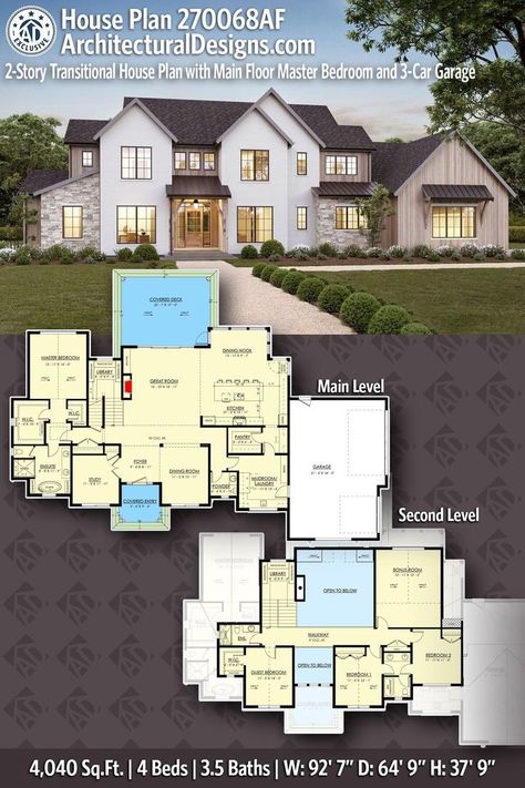 Sims Blueprints, Transitional House Plans, 5 Bedroom House Plans, Sims Houses, Two Story House Plans, Sims 4 House Plans, Sims 4 House Building, 4 Bedroom House Plans, Sims House Plans