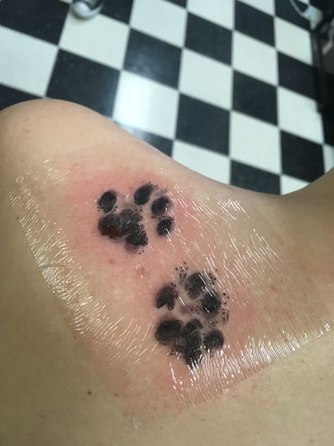 Actual cat paw print tattoo to remember my little angel kitty Pet Paw Print Tattoo Cats, Detailed Paw Print Tattoo, Actual Paw Print Tattoo, Real Dog Paw Print Tattoo, Paw Tattoo Cat, Kitten Paw Tattoo, Custom Cat Tattoo, Tattoos To Remember Your Cat, Cat Nose Print Tattoo