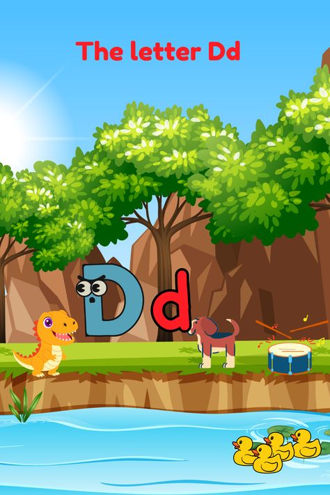 "Welcome to another fun phonics adventure! In this video, we’ll explore the sound of the letter D with exciting stories and interactive steps that help kids learn and remember. Join us as we meet Danny the Dinosaur and discover things like Dogs, Drums, and Ducks that all start with the letter D! Through playful storytelling and clear pronunciation, your child will master the duh duh duh sound in no time. Perfect for children ages 2-7, this video makes learning the alphabet both fun and memorable Teach Letter Sounds, Learning Letter Sounds, Pronouncing Letter Sounds, Letter Combination Sounds, Phonics Videos Letter Sounds, Phonics For Kids, Letter D, Learning The Alphabet, Phonics