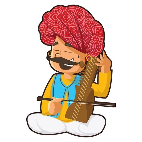 Rajasthani Illustration Art, Rajasthan Culture Drawing, Kathputli Drawing, Sarangi Instrument, Rajasthani Illustration, Indian Illustration Art, Rajasthani Art Design, Rajasthan Illustration, Rajasthani Design