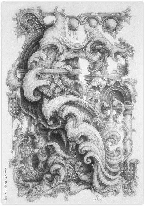 Drawing by Mikhail Riabtsovski Rrr. Modern Interpretation of the Baroque style. Baroque Art Drawing, Baroque Drawing, Art Student Aesthetic, Engraving Patterns, Drawings With Meaning, Art Baroque, Art Alevel, February 1st, Dog Sketch