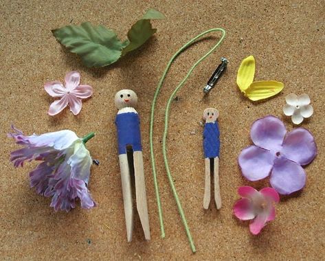 Clothespin Fairies | Knitting and Crochet Forum Worry Dolls, Fairy Garden Crafts, Bendy Doll, Fairy Clothes, Fairy Crafts, Clothespin Dolls, Diy Fairy, Clothes Pin Crafts, Pin Doll