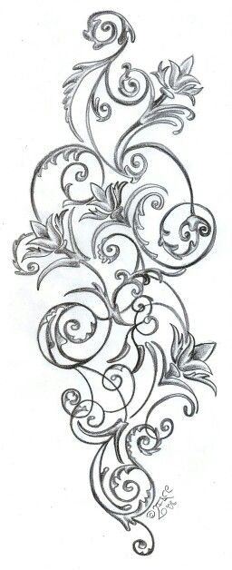 Art nouveau tattoo design ideas Floral Tattoos, Muster Tattoos, Geniale Tattoos, 카드 디자인, Trendy Flowers, Great Tattoos, Pattern Tattoo, Hip Tattoo, Trendy Tattoos