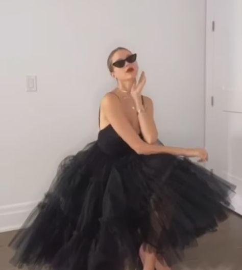 Valeria Lipovetsky Valeria Lipovetsky Dress, Black Birthday Dress, Fancy Black Dress, Valeria Lipovetsky, Black Tulle Dress, Prom Inspo, Black Birthday, Ootd Inspo, Dress Tulle