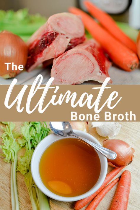 how to make ultimate bone broth, beef marrow bones, bone broth, bone stock, gluten free, healthy bone broth, apple cidar vinegar Bone Marrow Broth, Beef Marrow Bones, Gluten Free Gravy, Bone Broth Soup, Making Bone Broth, Gluten Free Food, Bone Broth Recipe, Beef Bone Broth, Broth Recipes