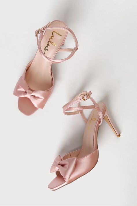 Pink Princess Heels, Princess Heels, Rose Gold Satin, Rose Gold Heels, Tie Up Heels, Ankle Strap High Heels, Stunning Shoes, Fancy Shoes, Satin Heels