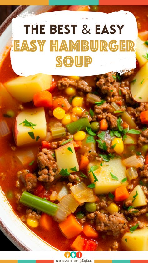 Quick Hamburger Soup, Hamburger Meat Soup Recipes Easy, Soup Using Hamburger, 1lb Hamburger Meat Recipes, Hamburger Meat Soup Recipes, Easy Hamburger Meals, Hamburger Soup Recipe Easy, Hamburger Soups, Easy Hamburger Recipes