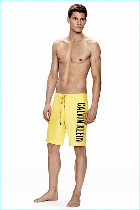 Male Swimsuit, Men Swimwear, Swim Model, Yellow Swimsuits, Male Models Poses, Hot Asian Men, Swimsuit Models, Standing Poses, Poses References