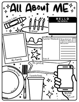 Kindergarten Getting To Know You Activities, Get To Know Me Printable, Postcards For Students From Teacher, All About Us Template, Headstart Activities Free Printable, Get To Know You Worksheet, Back To School All About Me Printable, Journal Prompts First Page, Cute Drawings Printable