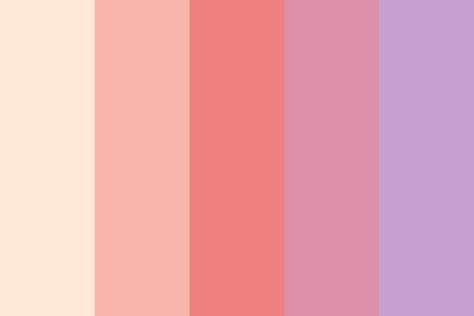 Pretty Peach Purple Color Palette Lavender Peach Color Palette, Pink Peach Purple Color Palette, Pink Yellow Purple Color Palette, Color Palette Pink Purple, Pinkish Purple Color Palette, Orange Pink Color, Purple Color Palette, Palettes Color, Orange Palette