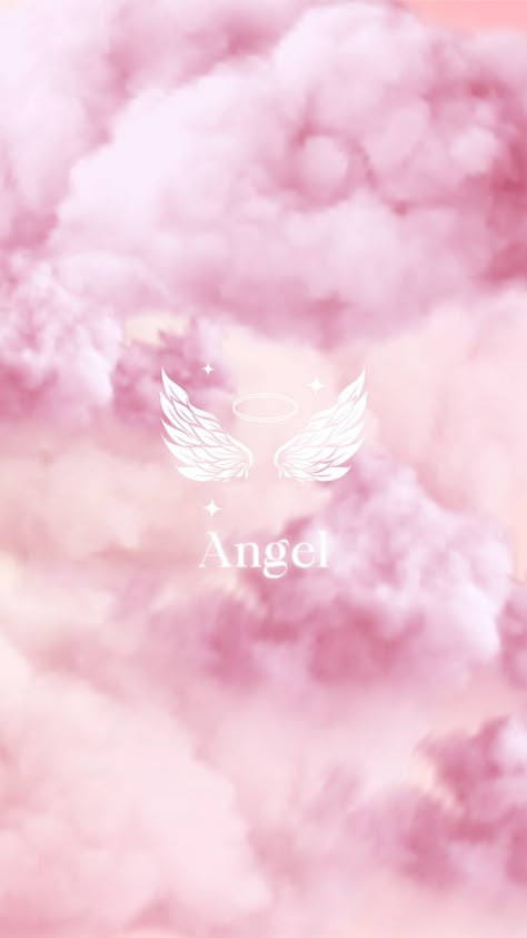 Angel Cartoon Aesthetic, Pink Angel Aesthetic Wallpaper, Pink Angel Wallpaper, Angel Background Aesthetic, Angel Pink Aesthetic, Angel Lockscreen, Angelic Wallpaper, Pink Cloud Aesthetic, Angel Wallpaper Iphone