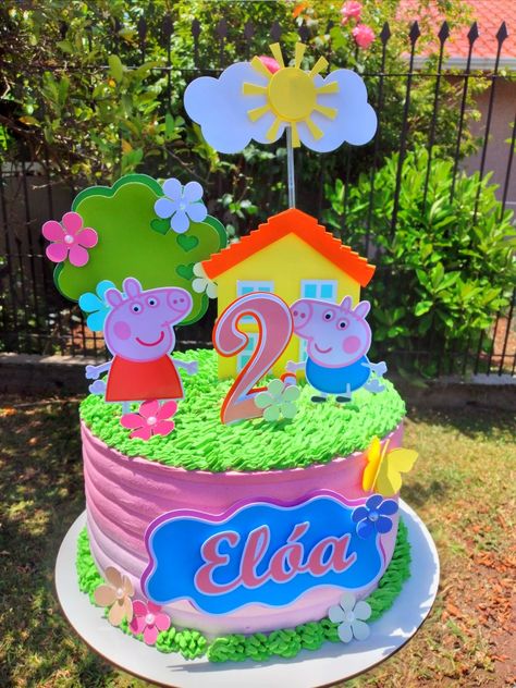 Care Bear Cakes, Peppa Pig Cake, Peppa Pig Birthday Party, Pepa Pig, Pig Cake, Peppa Pig Birthday, Animal Cake, Pig Birthday, Peppa Pig