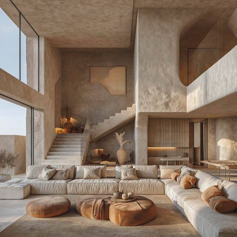 Home Inspo Luxury, Desert Modernism Architecture, Structural Interior Design, Desert Aesthetic Interior Design, Desert Modern Decor Living Room, Desert Modernism Interior Design, Modern Desert Home Interiors Living Room, Modern Desert Interior, Desert House Aesthetic