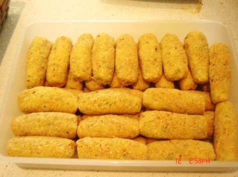 Potato and Rice Croquettes Rice Croquettes Recipe, Rice Croquettes, Croquettes Recipe, Potato Croquettes, Religious Artwork, Croquettes, Savoury Dishes, Potato Recipes, My Brother