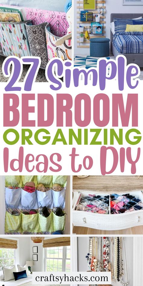 Sometimes all you need is some bedroom organizing ideas and tips to take your home organization to a whole new level. Organizing ideas for the home can be simple but powerful.  These particular organizing hacks are just what you need. Storage Ideas For Bedrooms Organizing, Organization Ideas For The Home Bedroom, Diy Bedroom Organization Ideas, How To Organize Your Room, Diy Bedroom Organization, Organization Ideas For Small Bedrooms, Organizing Ideas For Bedrooms, Girls Bedroom Organization, Bedroom Organization Hacks