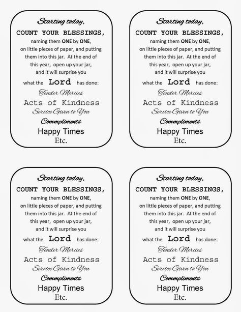 .........Visiting Teaching surprise!: Count your blessings jar labels Blessing Jar Printable, Joy Jar, Cultivating Joy, Blessing Jar, Happiness Jar, Friend Appreciation, Ministering Ideas, Blessings Jar, Prayer Jar