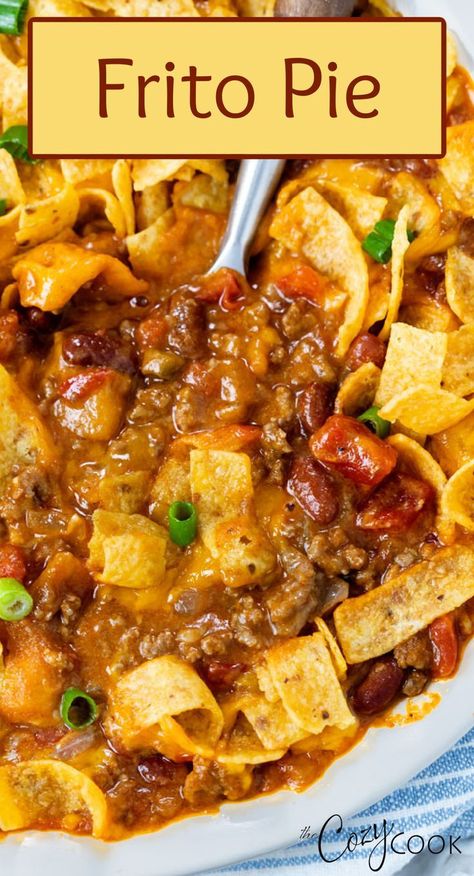 Chili Cheese Recipes, Chili Pie Recipe, Frito Recipe, Frito Pie Recipe, Frito Pie, Easy Pie Recipes, Venison Recipes, Beef Casserole Recipes, Beef Chili