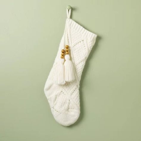 Hearth & Hand™ with Magnolia New Collection : Page 2 : Target Handmade Christmas Stocking, Knit Christmas Stocking, Knit Stocking, Hearth & Hand With Magnolia, Knit Christmas, Knit Stockings, Hearth And Hand, Indoor Christmas Decorations, Recycled Polyester Fabric