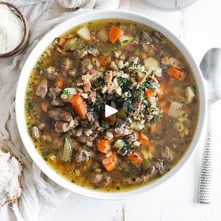 Traditional Beef and Barley Soup Recipe | Nothing like a bowl of warm Homemade Beef and Barley Soup!
Recipe at https://bit.ly/2XmkR4E | By Chef Billy Parisi | Facebook Veggies Stew, Beef And Barley Soup Recipe, Taro Recipes, Beef And Barley Soup, Barley Soup Recipe, Beef Ideas, Beef And Barley, Soup Beef, Chef Billy Parisi