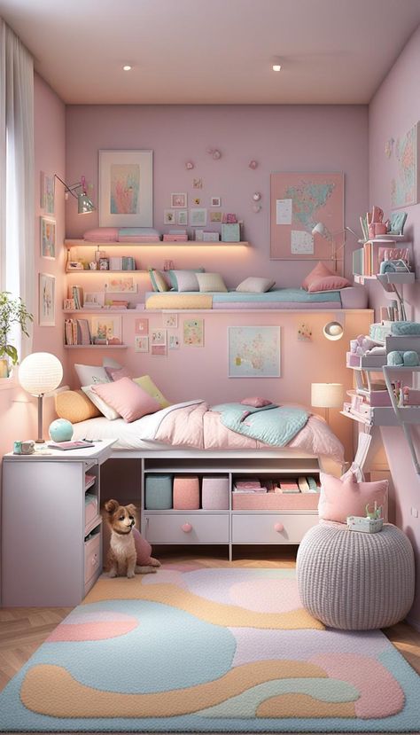 Girls Box Room Bedroom Ideas, Maid Room Ideas, Girls Attic Bedroom, Enid Bedroom, Girls Small Bedroom Ideas, Small Girls Room, Small Girls Bedroom, Fairy Bedroom Ideas For Kids, Kids Bunk Bed Rooms