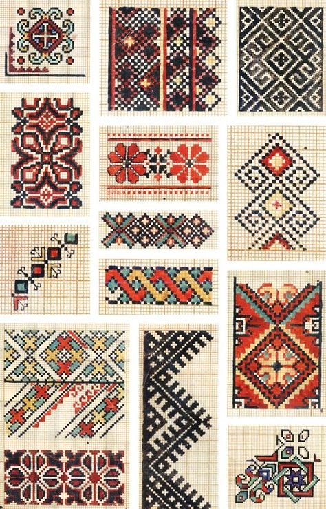 Slavic Cross Stitch, Russian Cross Stitch, The Beginning Of The End, Cross Stitch Geometric, Pola Kristik, Cross Stitch Borders, Folk Embroidery, 자수 디자인, Bead Loom Patterns