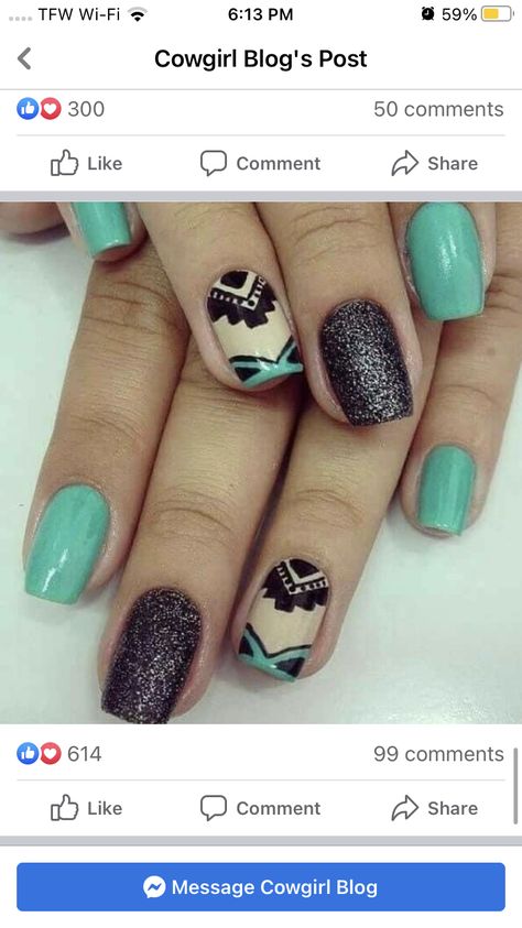 Southwestern Nails, Cowboy Nails Western, Western Nail Art, Aztec Nail Art, Country Acrylic Nails, Rodeo Nails, Cowboy Nails, Indian Nails, Aztec Nails