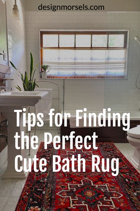 Tips for Finding the Perfect Cute Bath Rug Rug In Master Bath, Rugs In Bathrooms, Bathroom Rug Placement Master Bath, Rug Bathroom, Rugs In Bathroom Ideas, Carpet Bathroom, Rugs For Bathroom, Bathroom Rug Placement, Bathroom With Rug