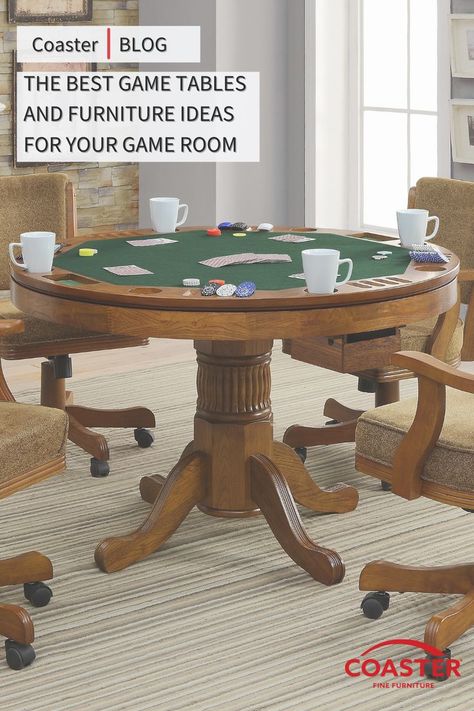 Learn how to level up any space with the best game tables, chairs, and other furniture pieces for a game room that suits kids and adults alike. Game Tables And Chairs, Game Room Table And Chairs, Game Table And Chairs, Game Room Tables, The Best Game, Game Tables, Game Table, Game Room Design, Colonial House