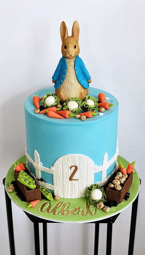 Peter Rabbit Theme Cake Ideas Images (Birthday Cake Pictures) Peter Rabbit Cake Ideas, Rabbit Theme Cake, Rabbit Cake Design, Peter Rabbit Theme Cake, Peter Rabbit Buttercream Cake, Peter Rabbit Birthday Cake, Rabbit Birthday Cake, Birthday Cake Rabbit Bunnies, Peter Rabbit Cake Topper