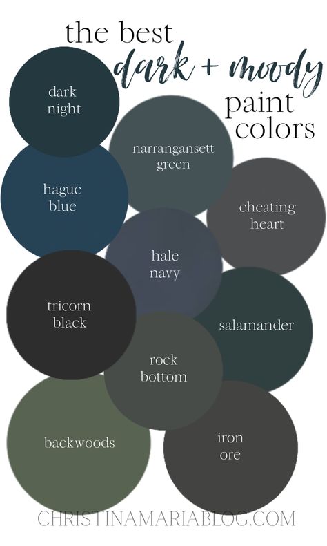 Moody Boho Design Style Guide - Christina Maria Blog Moody Blue And Green Living Room, Dark Moody Aesthetic Bedroom, Wall Paneling With Sconces, Painted Wanes Coating Wall Colors, Dark Color Home Decor, Moody Trim Colors, Best Colours For Kitchen Walls, Goth House Paint, Goth Farmhouse Bedroom