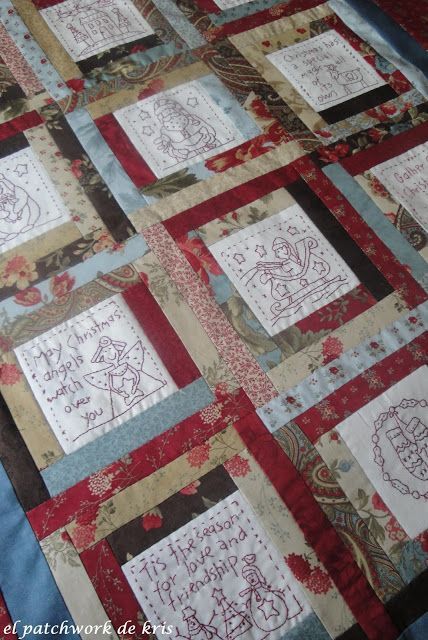 Modern Folk Embroidery, Panel Quilt Patterns, Christmas Patchwork, Modern Folk, Bird Quilt, Redwork Embroidery, Picture Quilts, Embroidered Quilts, Winter Quilts