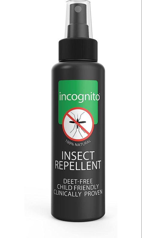 incognito Insect Repellent Spray 100ml - Natural, DEET free formula HIGHLY EFFECTIVE - Scientifically tested insect repellent spray thats effective at repelling mosquitoes and biting insects for up to 5 hours Organic Mosquito Repellent, Mosquito Repellent Spray, Insect Repellent Spray, Insect Spray, Natural Insect Repellant, Mosquito Repellent, Insect Repellent, Repellent, Insects