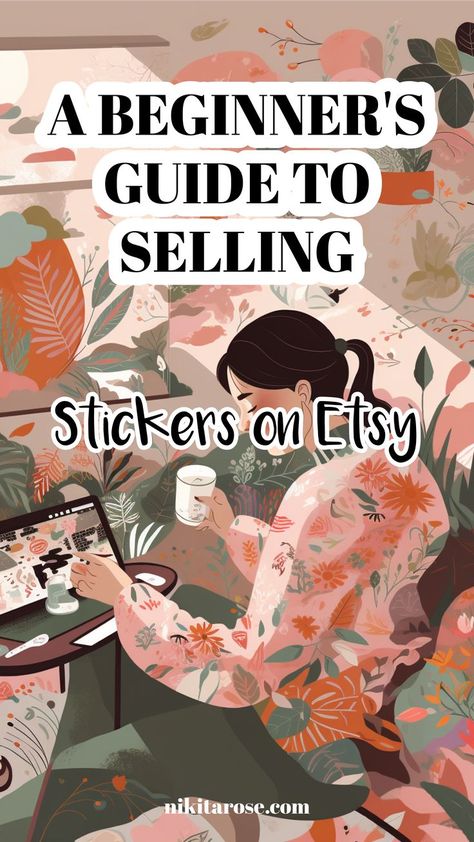 Beginner Crafts To Sell, Sticker Ideas To Sell, Selling Stickers Online, How To Make Stickers With Canva, How To Sell Stickers On Etsy, Selling Stickers On Etsy, How To Sell Stickers, Selling On Etsy For Beginners, Etsy Sticker Shop