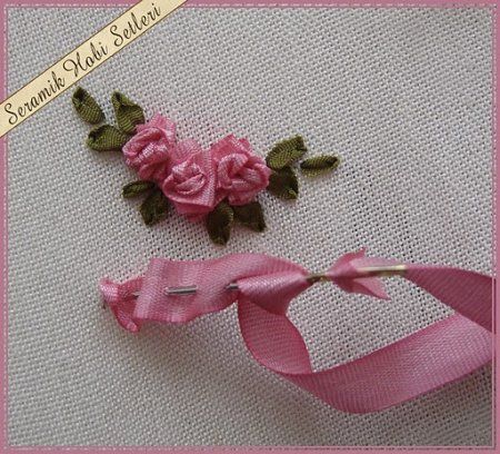 Tutorial Sulaman Pita, Silk Ribbon Embroidery Tutorial, Sulaman Pita, Silk Ribbon Embroidery Patterns, Ribbon Embroidery Kit, Ribbon Embroidery Tutorial, Pola Sulam, Ribbon Art, Ribbon Roses