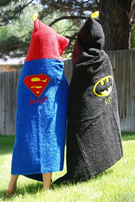 Grandchildren Gift Ideas, Man Bat, Sewing Men, Kids Hooded Towels, Man Spider, Bat Man, Super Man, Hooded Bath Towels, Hooded Towels