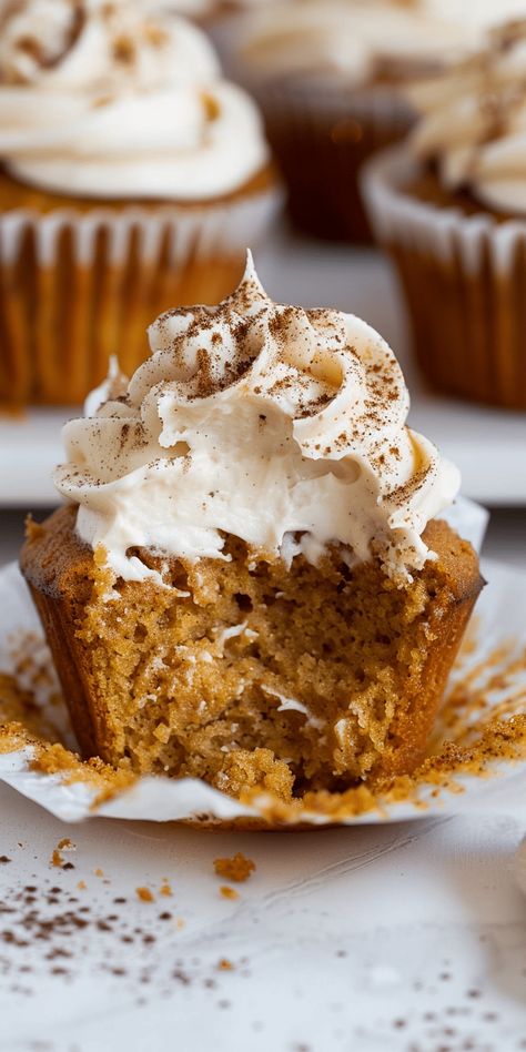 Pumpkin Spice Latte Cupcakes – Chasety Chai Cupcake Recipe, Pumpkin Latte Cupcakes, Coffee Buttercream Frosting, Chai Latte Cupcakes, Pumpkin Spice Latte Cupcakes, Espresso Cupcakes, Fall Treats Recipes, Instant Espresso, Brown Sugar Frosting