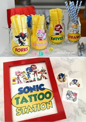 SONIC TATTOO STATION. Check out all the fun details of his Super Sonic Sixth Birthday Party. #sonicthehedgehog #kidsbirthday #kidsbirthdayparty #kidsbirthdayideas #birthdayparties #partyideas #partythemes #birthdaytheme Sonic The Hedgehog Rice Krispie Treats, Pin The Tail On Tails Sonic, Sonic The Hedgehog Birthday Activities, Sonic Party Snack Ideas, Sonic Food Labels, Dollar Tree Sonic Party, Sonic Birthday Table Ideas, Sonic Party Favor Ideas, Super Sonic Party Ideas