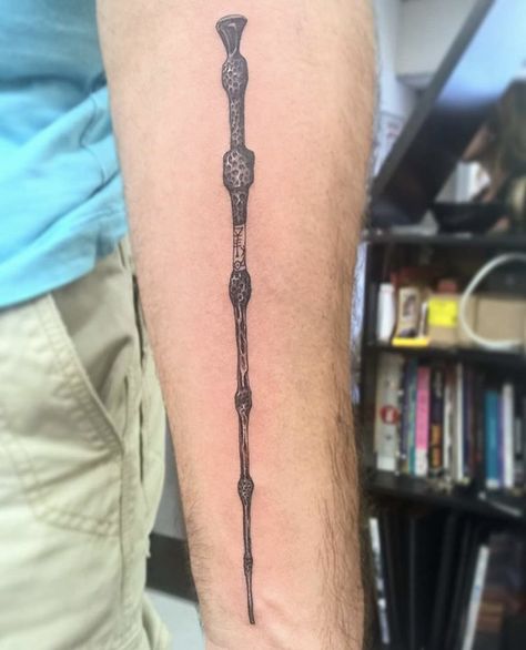 The Elder Wand Tattoo, Hogsmeade Tattoo, Elder Wand Tattoo, Harry Potter Wand Tattoo, Wand Tattoos, Ignorant Tattoo, Harry Tattoos, Wand Tattoo, Elder Wand