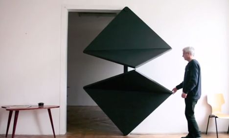 Door reinvented with folding mechanism by Klemens Torggler Cool Doors, Folded Paper, Kinetic Art, Modern Crafts, Folding Doors, Door Opener, Design Case, Panel Doors, Door Design