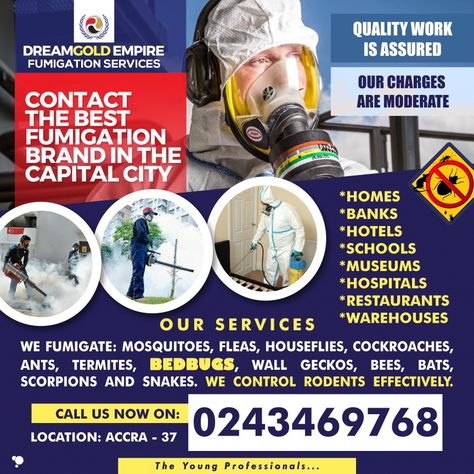 Social Media Flyer Design Media Flyer Design, Social Media Flyer Design, Fumigation Services, Hotel School, Social Media Flyer, Bed Bugs, Quality Work, Capital City, Flyer Design